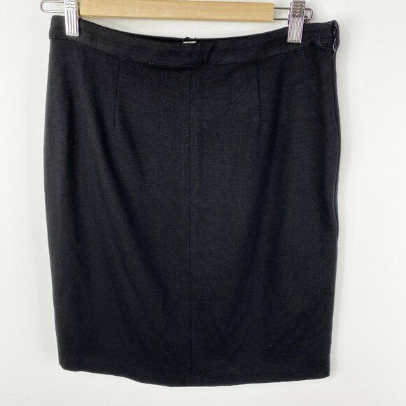 Halston Skirt Womens Size Small Solid Black Faux Wrap Pencil Work Career NEW NWT - Picture 2 of 3